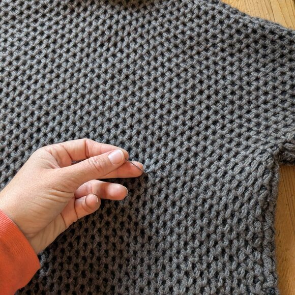 VINCE Wool Yak Turtleneck Chunky Knit Sweater Wmns Lg Long Sleeve Gray Cabin - Picture 11 of 13